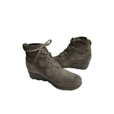 Sorel Evie Lace Wedge Ankle Boot Suede Taupe Wome… - image 1