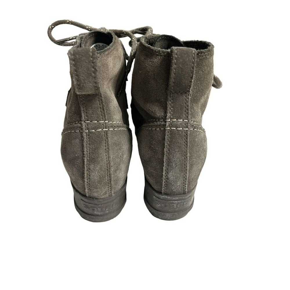 Sorel Evie Lace Wedge Ankle Boot Suede Taupe Wome… - image 3