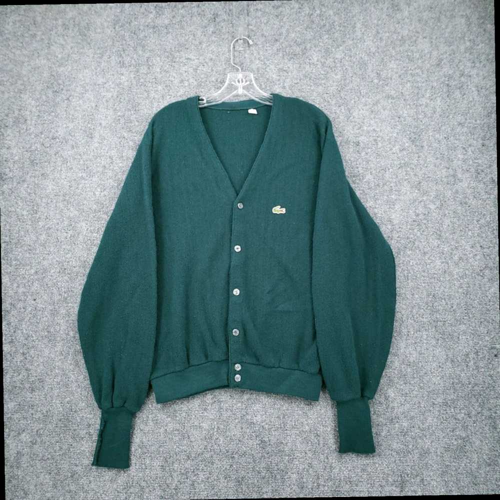 Lacoste Authentic Retro Chic Green Knit Cardigan … - image 1