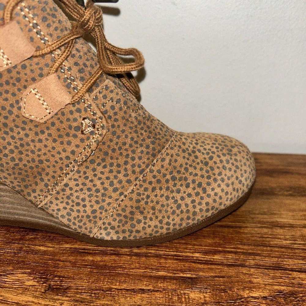 Toms Kala Desert Wedge Lace Up Bootie Suede Leopa… - image 6