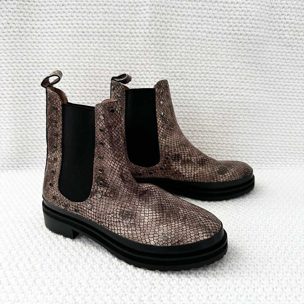 Aerosoles Camila Stud Brown Snake Embossed Chelse… - image 1