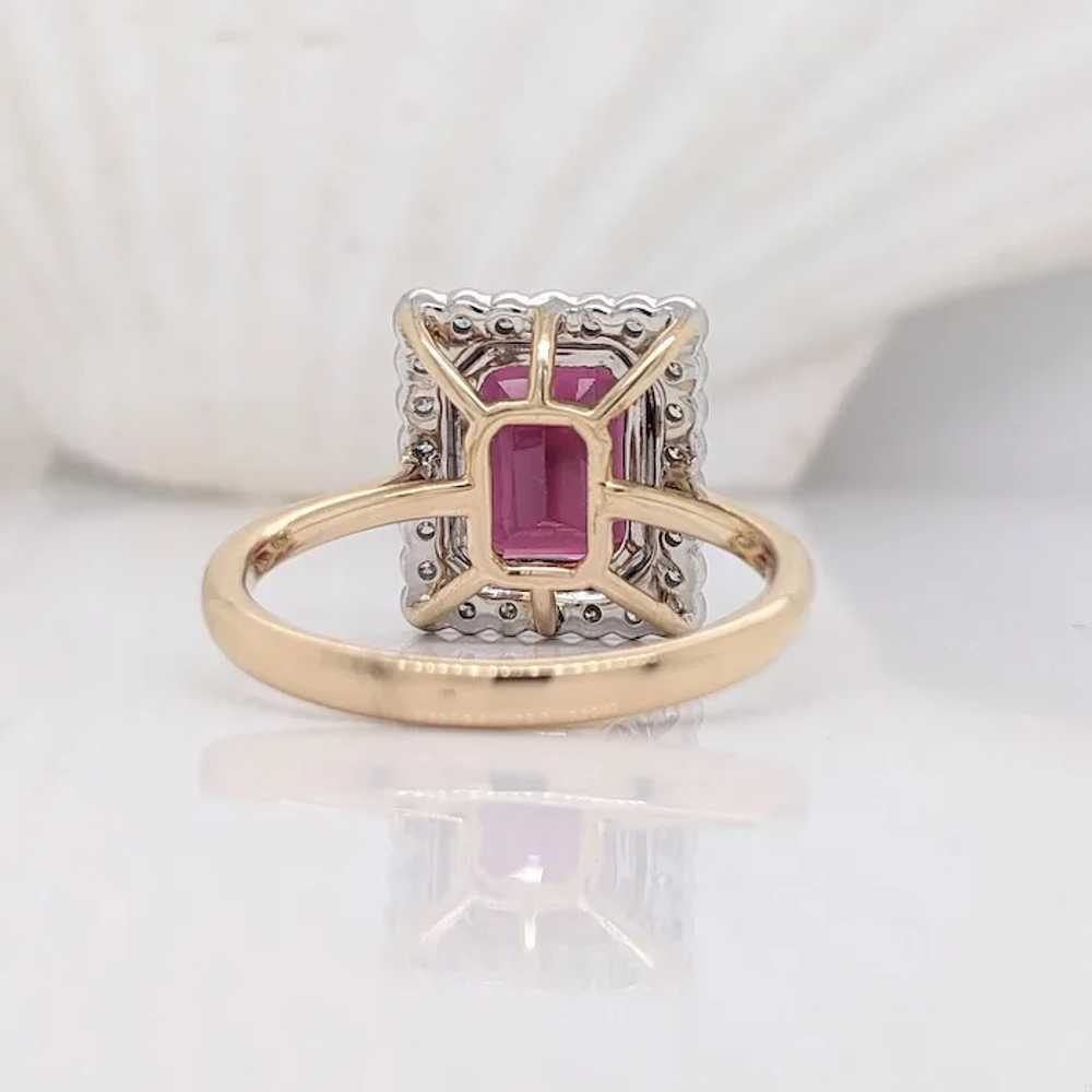 2.8ct Raspberry Garnet Ring w Earth Mined Diamond… - image 4