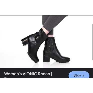 Vionic Women's Ronan Black Faux Leather Waterproof