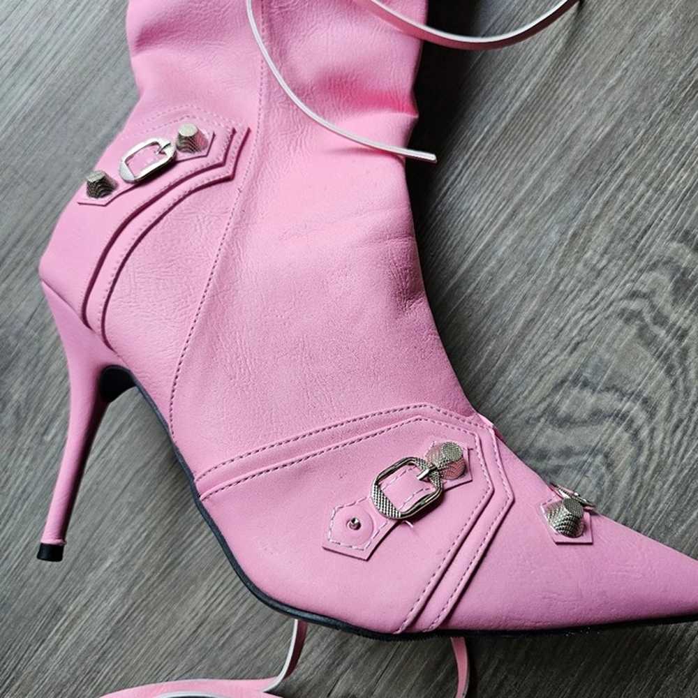 NWOB Size 11 Pink Punk Stilleto Boots - image 2