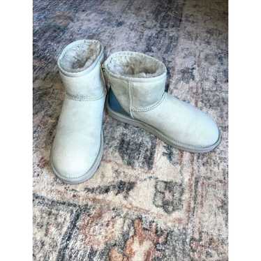 UGG Boots Sz 7 Classic Mini Metallic Iceberg Sued… - image 1