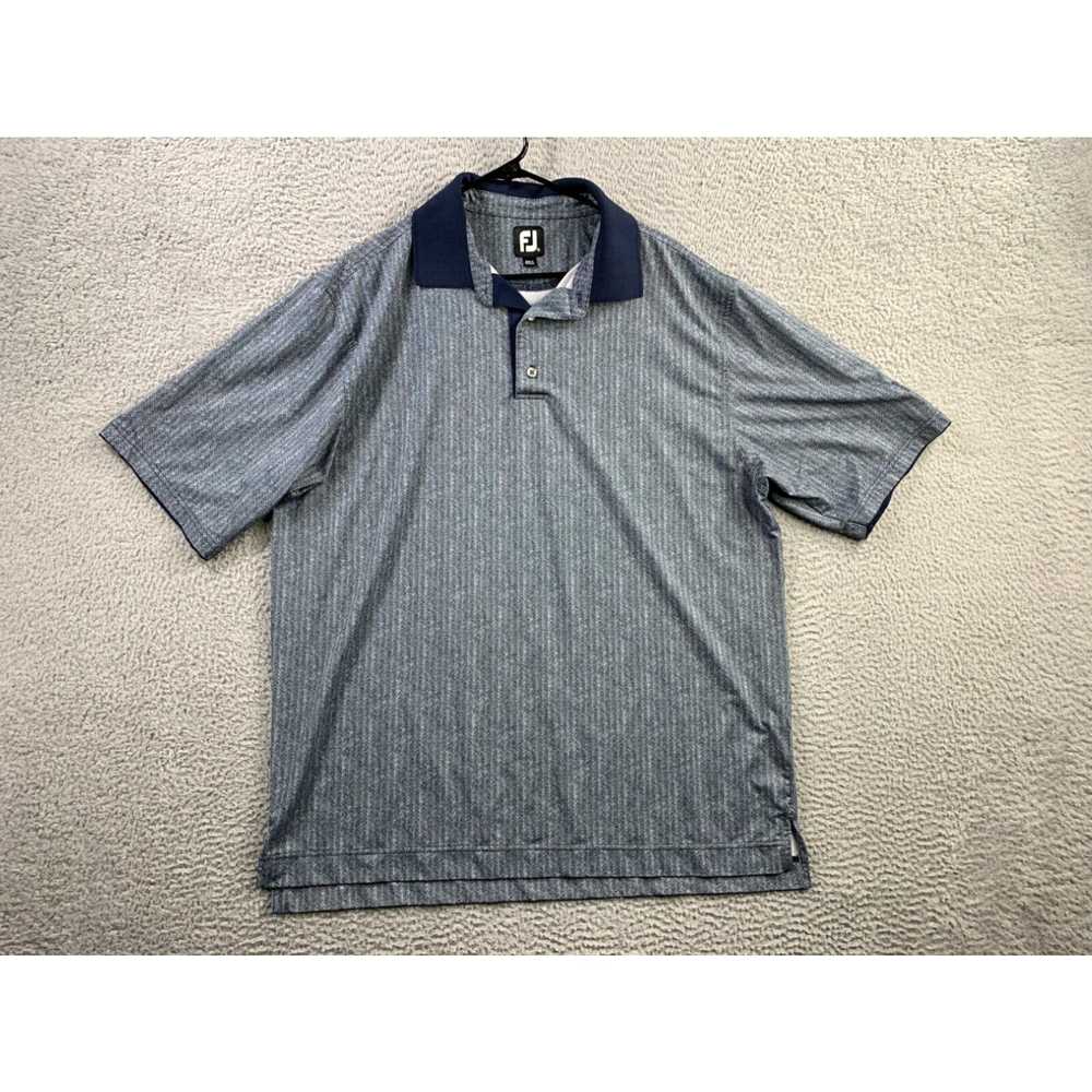 Footjoy FootJoy Shirt Mens XL Blue Harringbone Po… - image 1