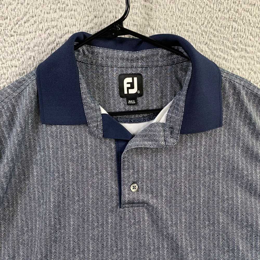 Footjoy FootJoy Shirt Mens XL Blue Harringbone Po… - image 2