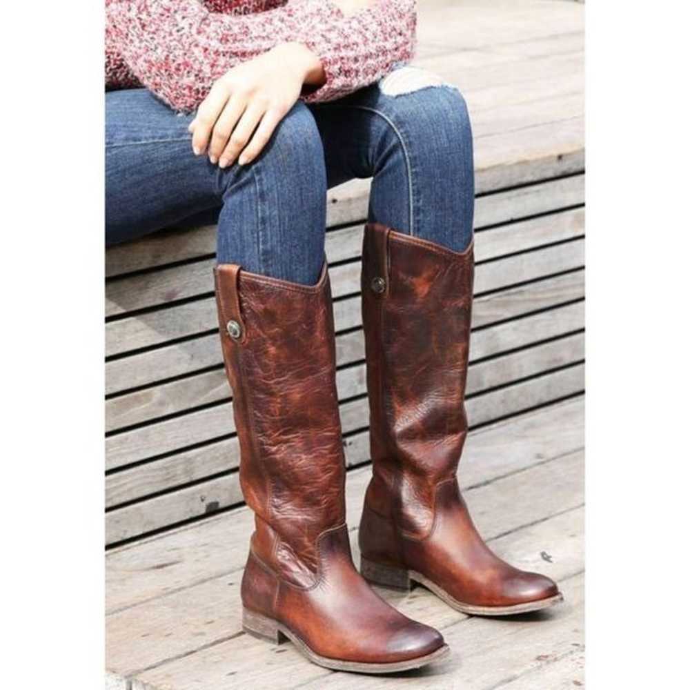 FRYE Melissa Tall Cognac Leather Riding Boot Size… - image 2