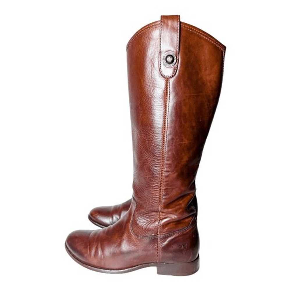 FRYE Melissa Tall Cognac Leather Riding Boot Size… - image 3