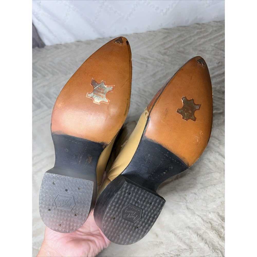 Vintage TONY LAMA Tan Leather Exotic Pointed Toe … - image 8