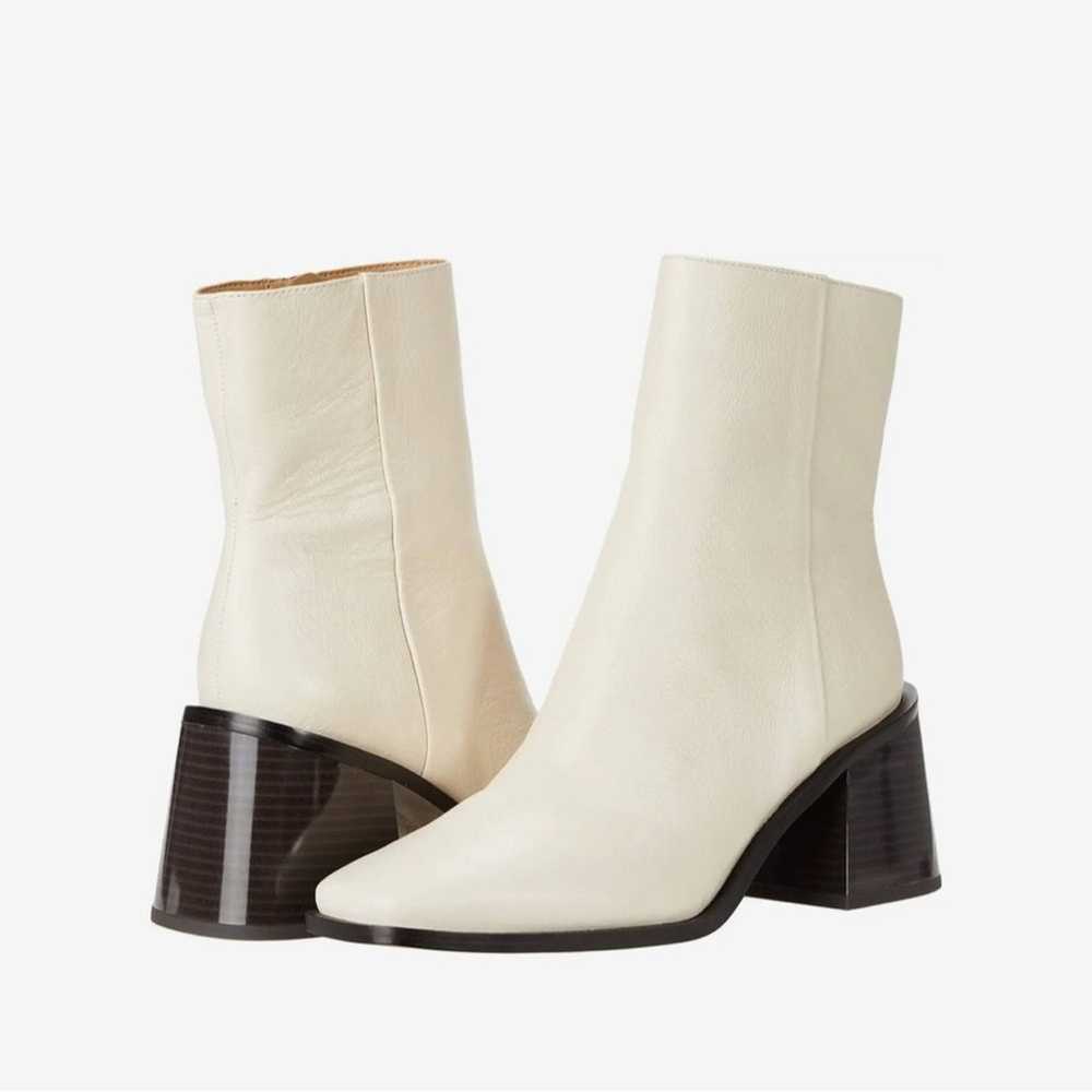 SAM EDELMAN WINNIE Ivory Leather Bootie Women’s S… - image 1