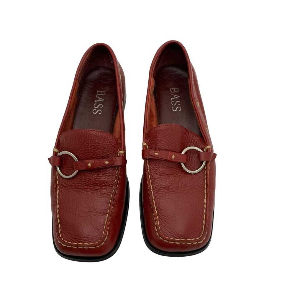 Bass Women's "Ellen" Red Leather Loafers Silver R… - image 5