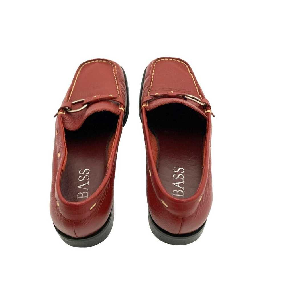 Bass Women's "Ellen" Red Leather Loafers Silver R… - image 6