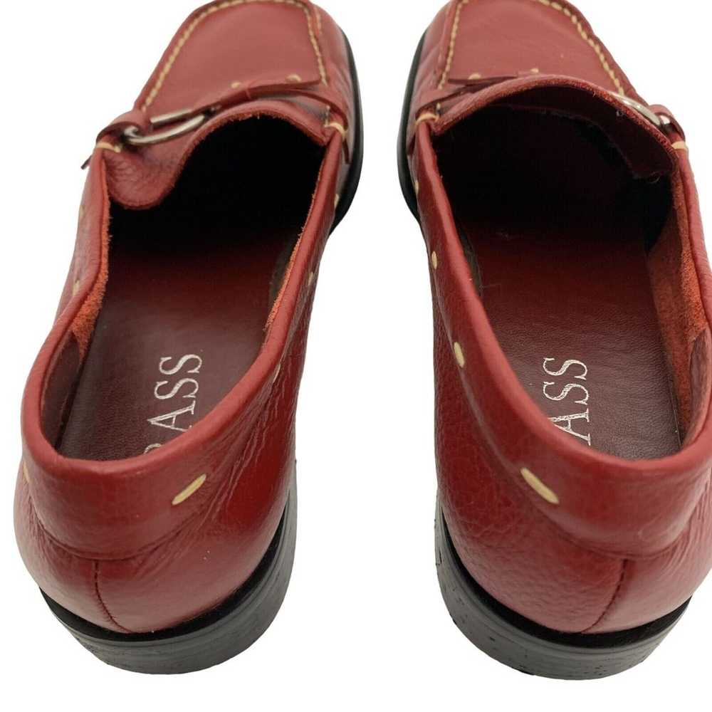 Bass Women's "Ellen" Red Leather Loafers Silver R… - image 7