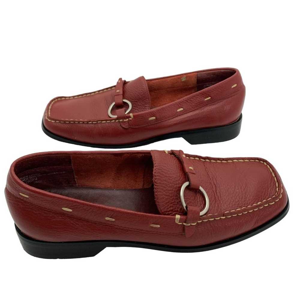 Bass Women's "Ellen" Red Leather Loafers Silver R… - image 9