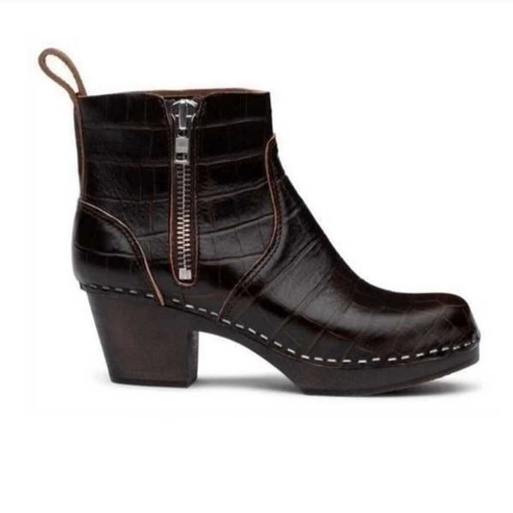 Swedish Hasbeens Boots Zip It Emy Clog Ankle Boot… - image 1