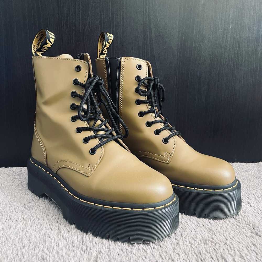 DR. MARTENS JADON PLATFORM BOOTS IN ANTIQUE OLIVE - image 1