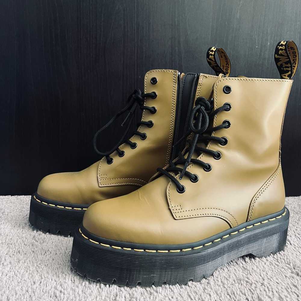 DR. MARTENS JADON PLATFORM BOOTS IN ANTIQUE OLIVE - image 2