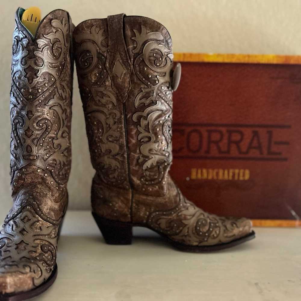 Corral Boots A3567 Size 10 Cognac Ladies Western … - image 3