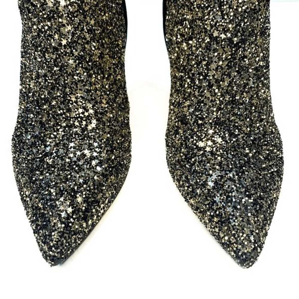 Jimmy Choo Henrietta Silver Glitter Star Leather … - image 3