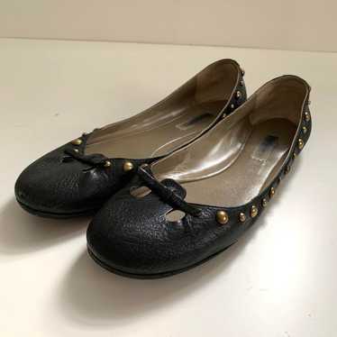 MARC JACOBS studded leather flat shoes.