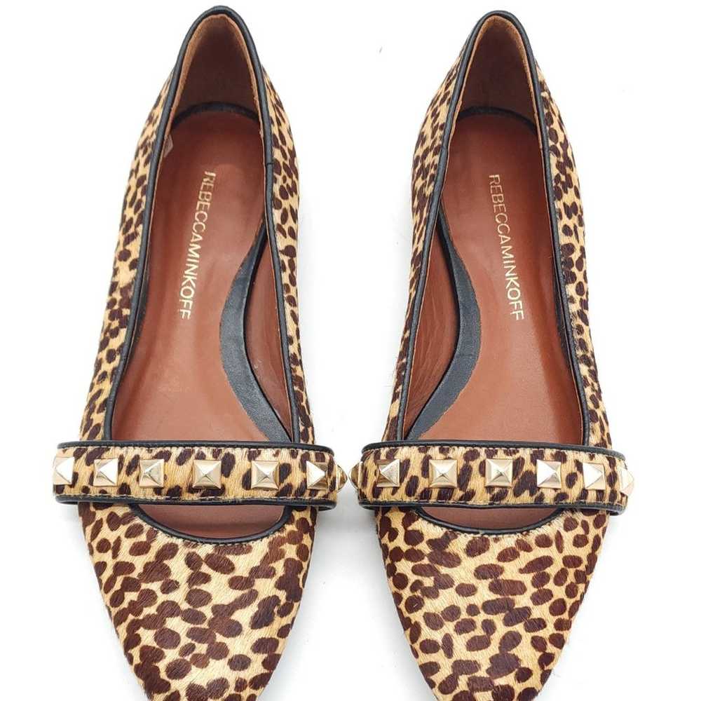 Rebecca Minkoff Ira Calf Hair Cheetah Studded Poi… - image 3