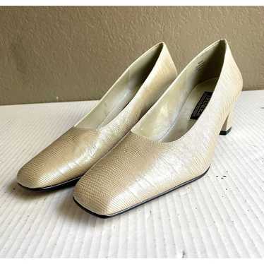 J Renee Vintage Retro Champagne Neutral Snakeskin 