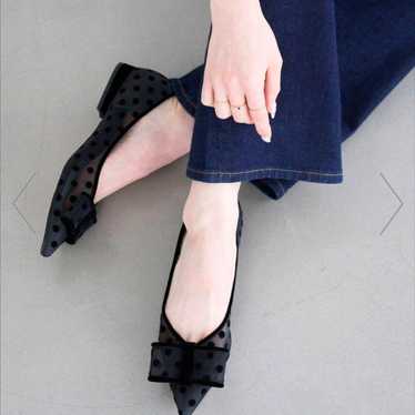 LE TALON Black Pointed Toe Pumps with Polka Dot R… - image 1