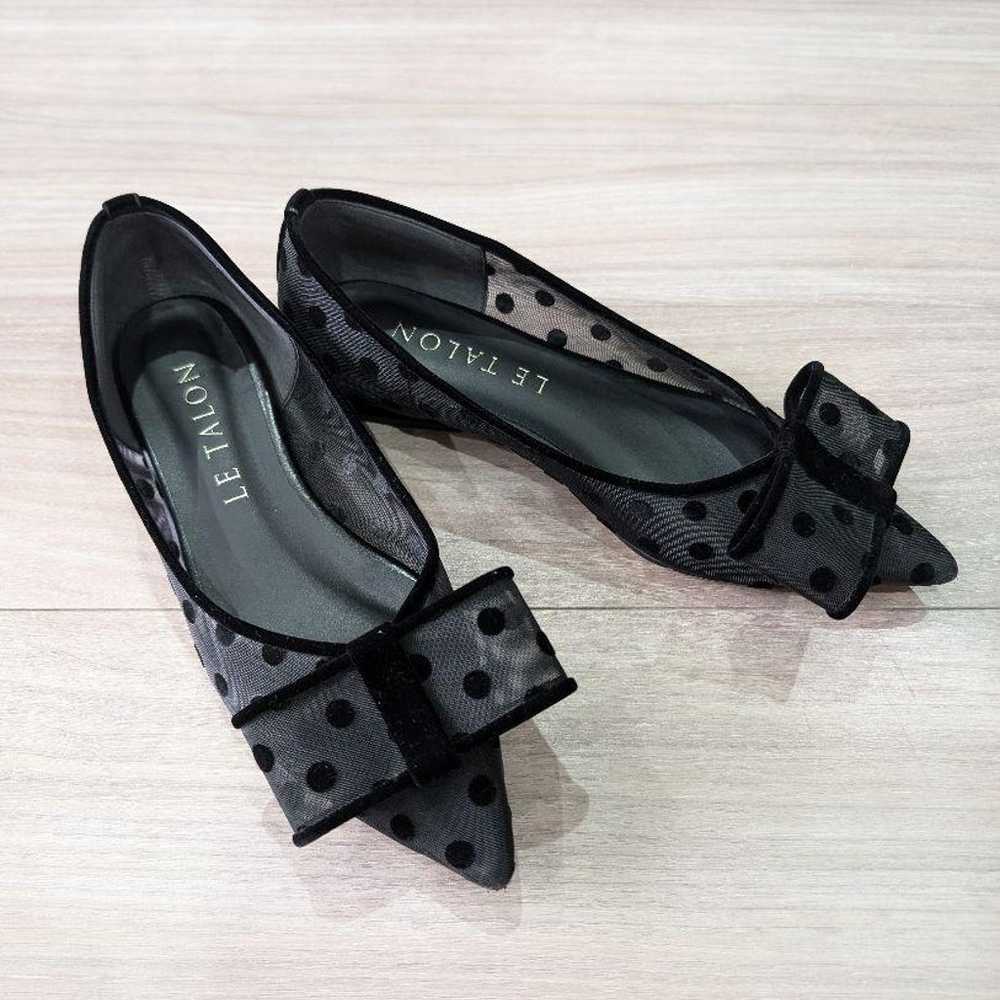 LE TALON Black Pointed Toe Pumps with Polka Dot R… - image 3