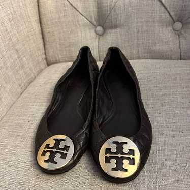 Tory Burch Brown Quilted Ballet Flats