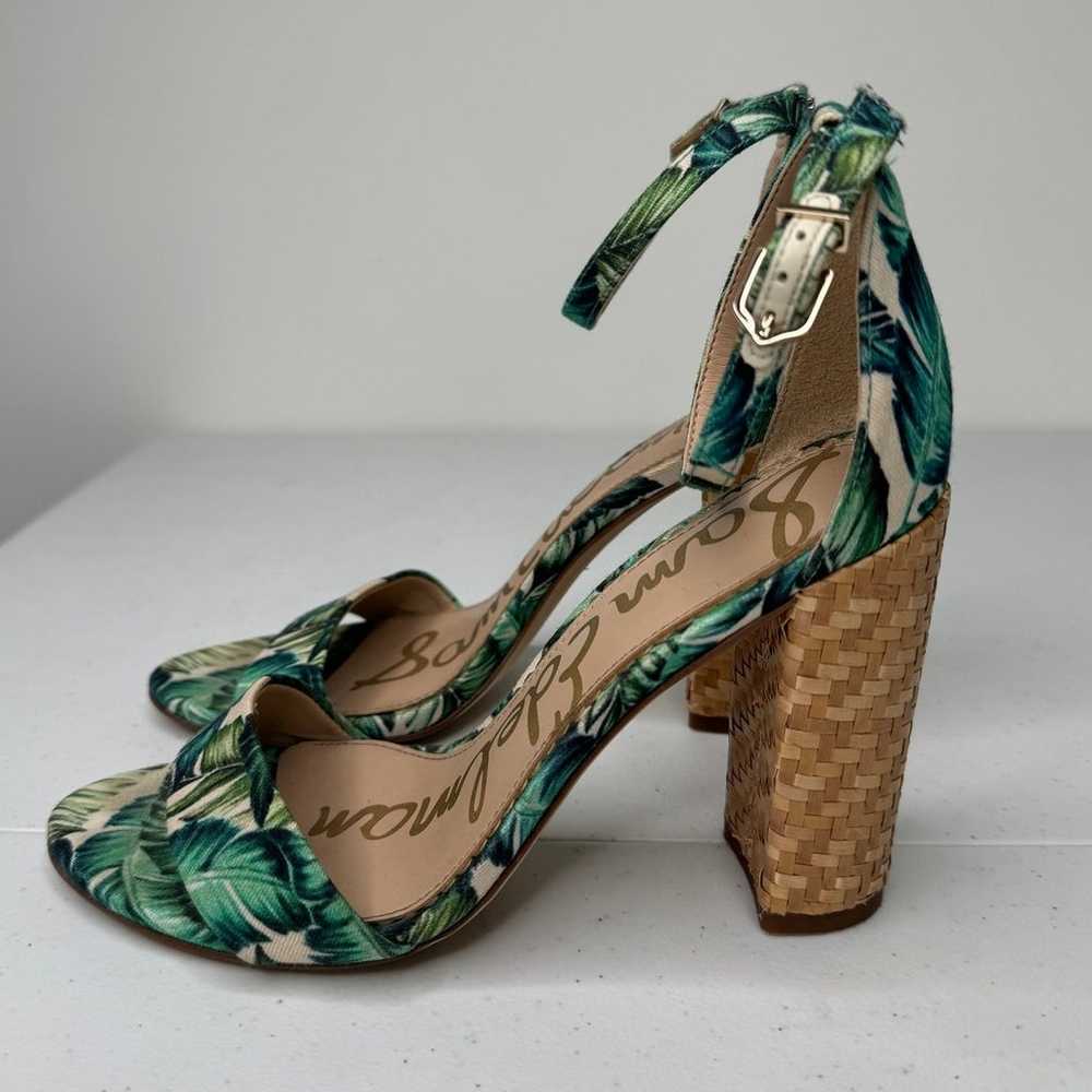 Sam Edelman Yaro Palm Print Raffia Tropical Block… - image 1