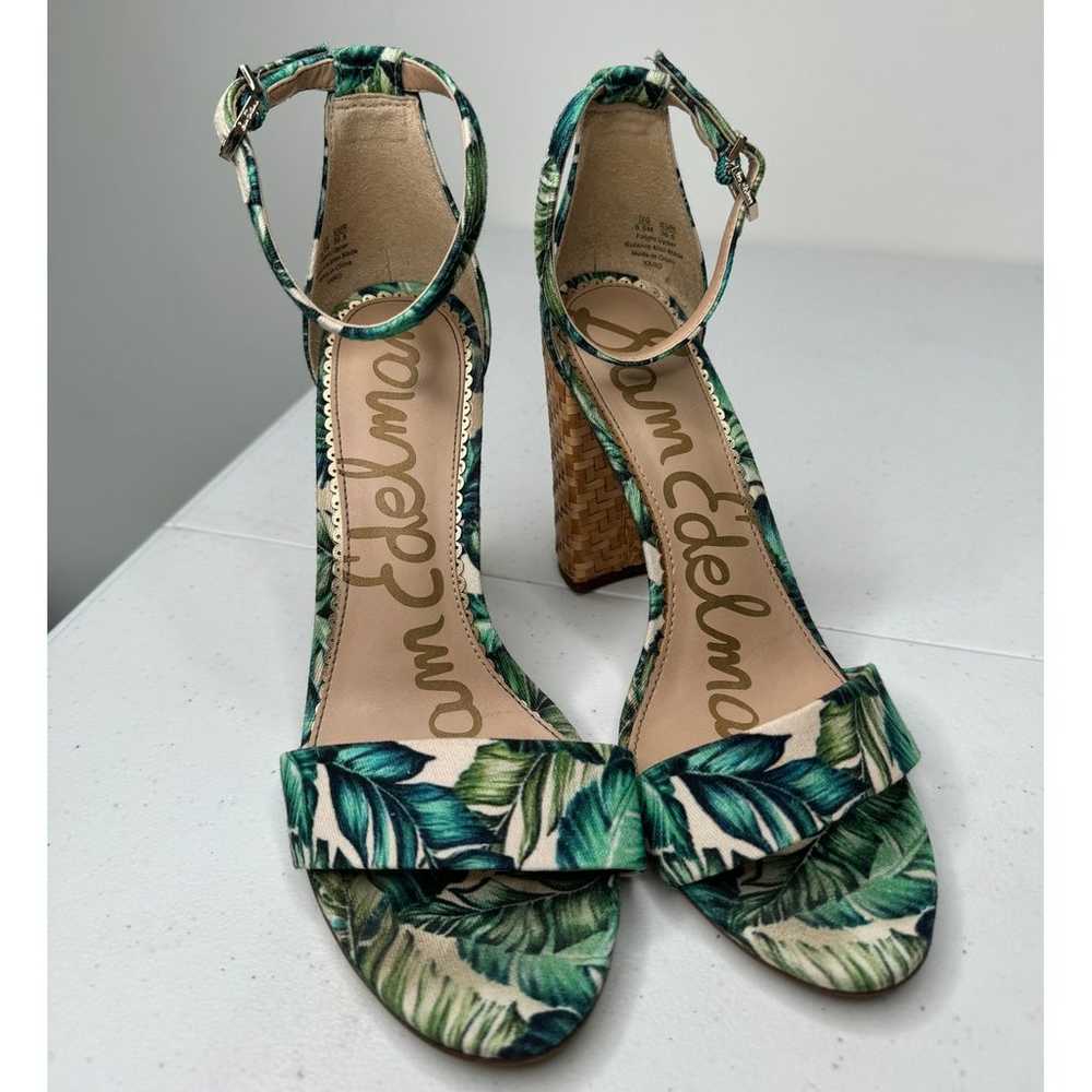 Sam Edelman Yaro Palm Print Raffia Tropical Block… - image 9