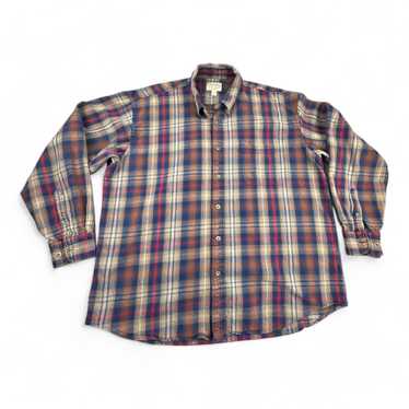 Cabelas Cabelas Shirt Brown Red Blue Plaid Heavywe