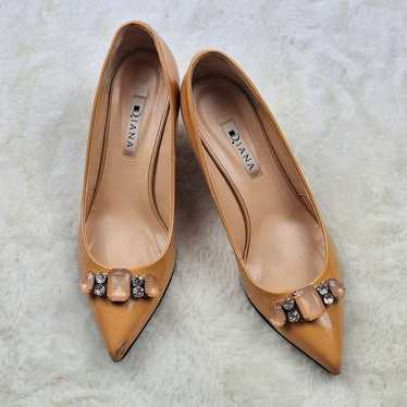 DIANA Bijou Enamel Pumps Beige 24.5cm