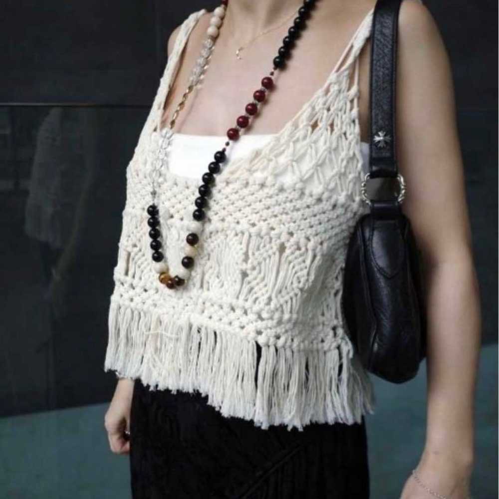 AMERI MEDI 2WAY ETHNIC FRINGE KNIT - image 3