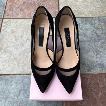 DIANA Black Suede High Heel Pumps, approximately 8