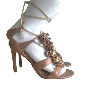 VIA SPIGA Deedee Flower Applique Sandals 8 38 Wra… - image 1