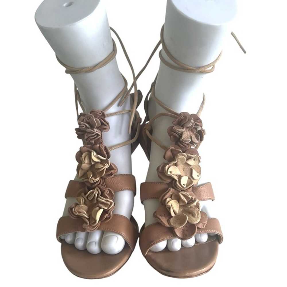 VIA SPIGA Deedee Flower Applique Sandals 8 38 Wra… - image 3