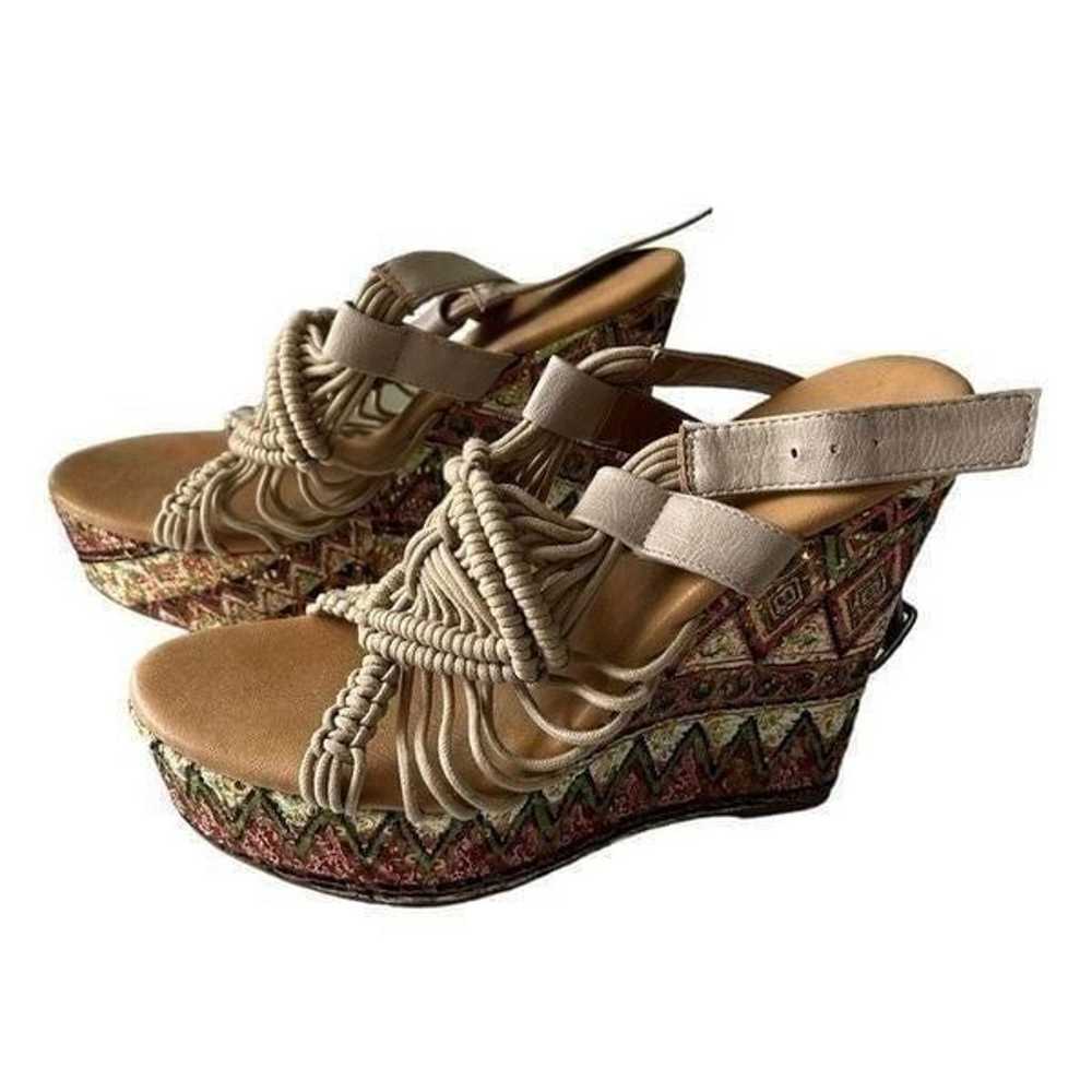 Dolce By Mojo Moxy Colorful Wedge Sandals Size 10 - image 4