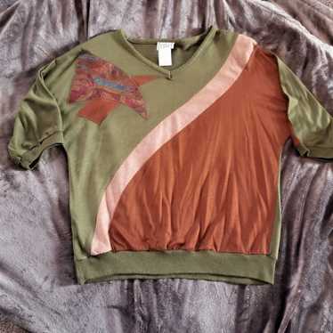 Vintage Cricket Lane sz M 80s pullover top - image 1