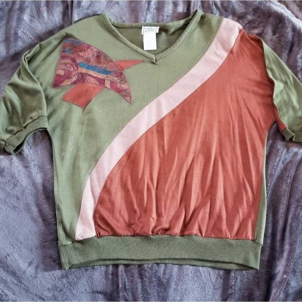 Vintage Cricket Lane sz M 80s pullover top - image 6