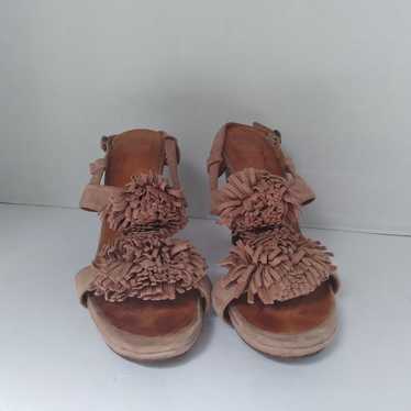 CHIE MIHARA Bonya Fringe Brown Leather Suede Slin… - image 1