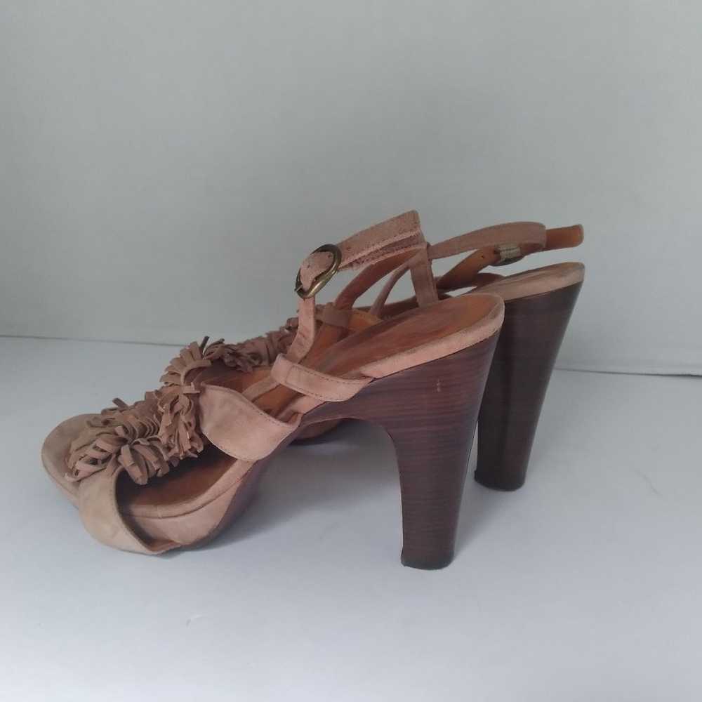 CHIE MIHARA Bonya Fringe Brown Leather Suede Slin… - image 3