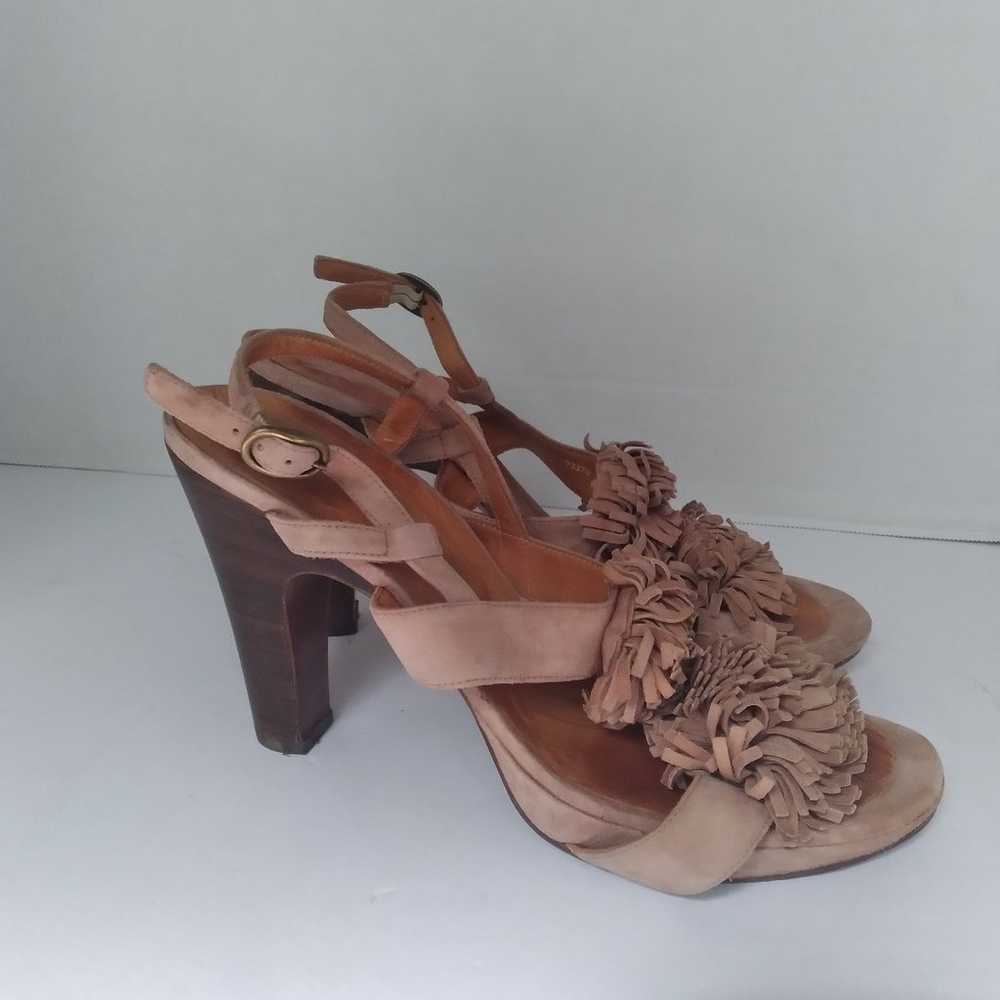 CHIE MIHARA Bonya Fringe Brown Leather Suede Slin… - image 4