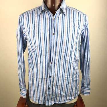 Bugatchi Bugatchi Uomo Casual Dress Shirt Lrg Blue