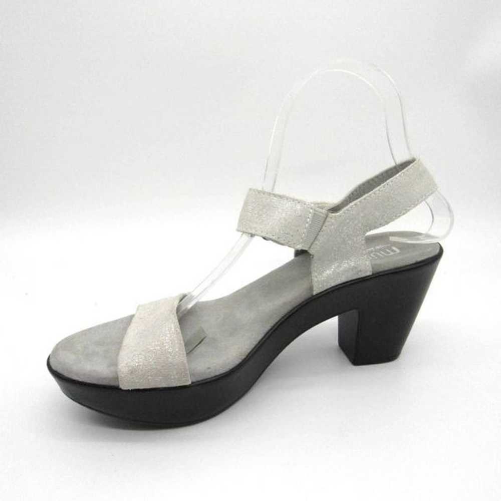 Munro Willa Womens Metallic Off White Leather Hee… - image 6