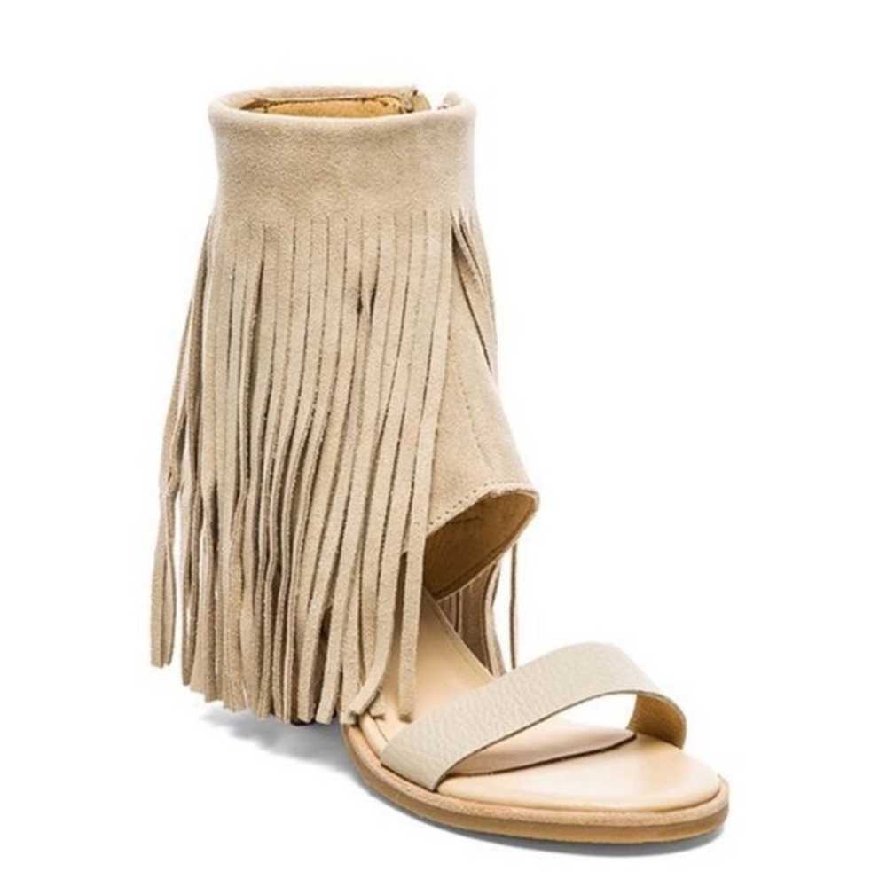 Koolaburra Fringe Sandals Tan Piaz II Boho Suede … - image 1