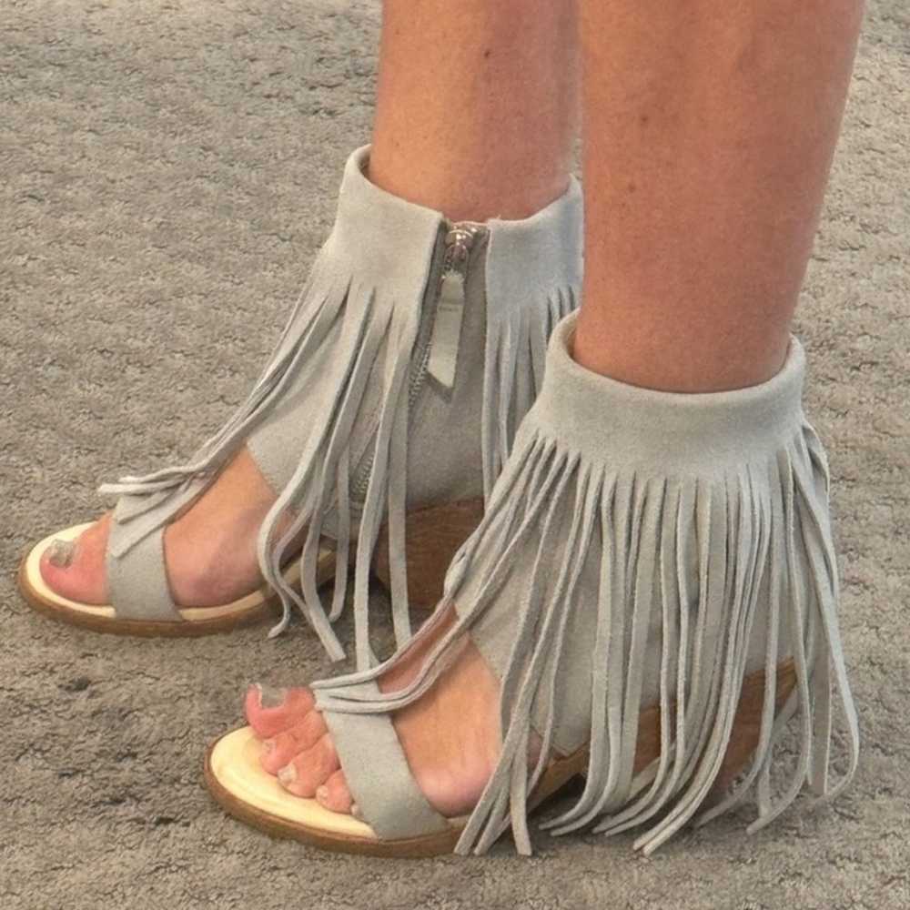 Koolaburra Fringe Sandals Tan Piaz II Boho Suede … - image 9