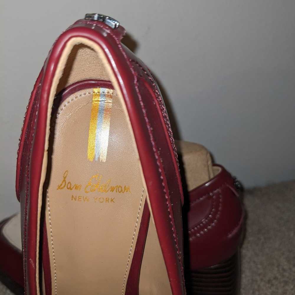 Sam Edelman Burgundy Ivory Leather Heeled Loafer … - image 11