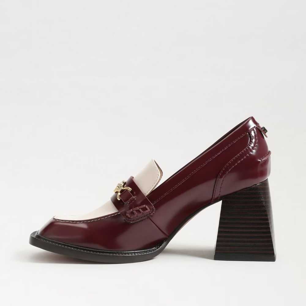 Sam Edelman Burgundy Ivory Leather Heeled Loafer … - image 2